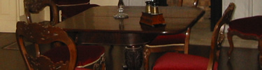 Closeup of chairs and table from the Arlington House collection